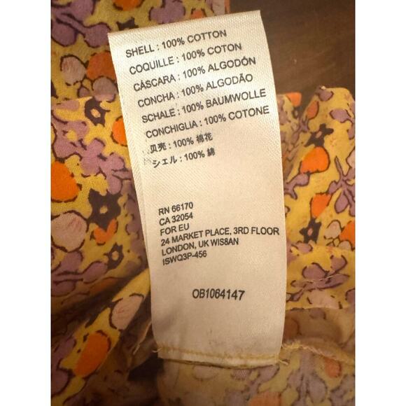 Free People Pennie Floral Mini Dress Yellow - Size Medium - Picture 9 of 9